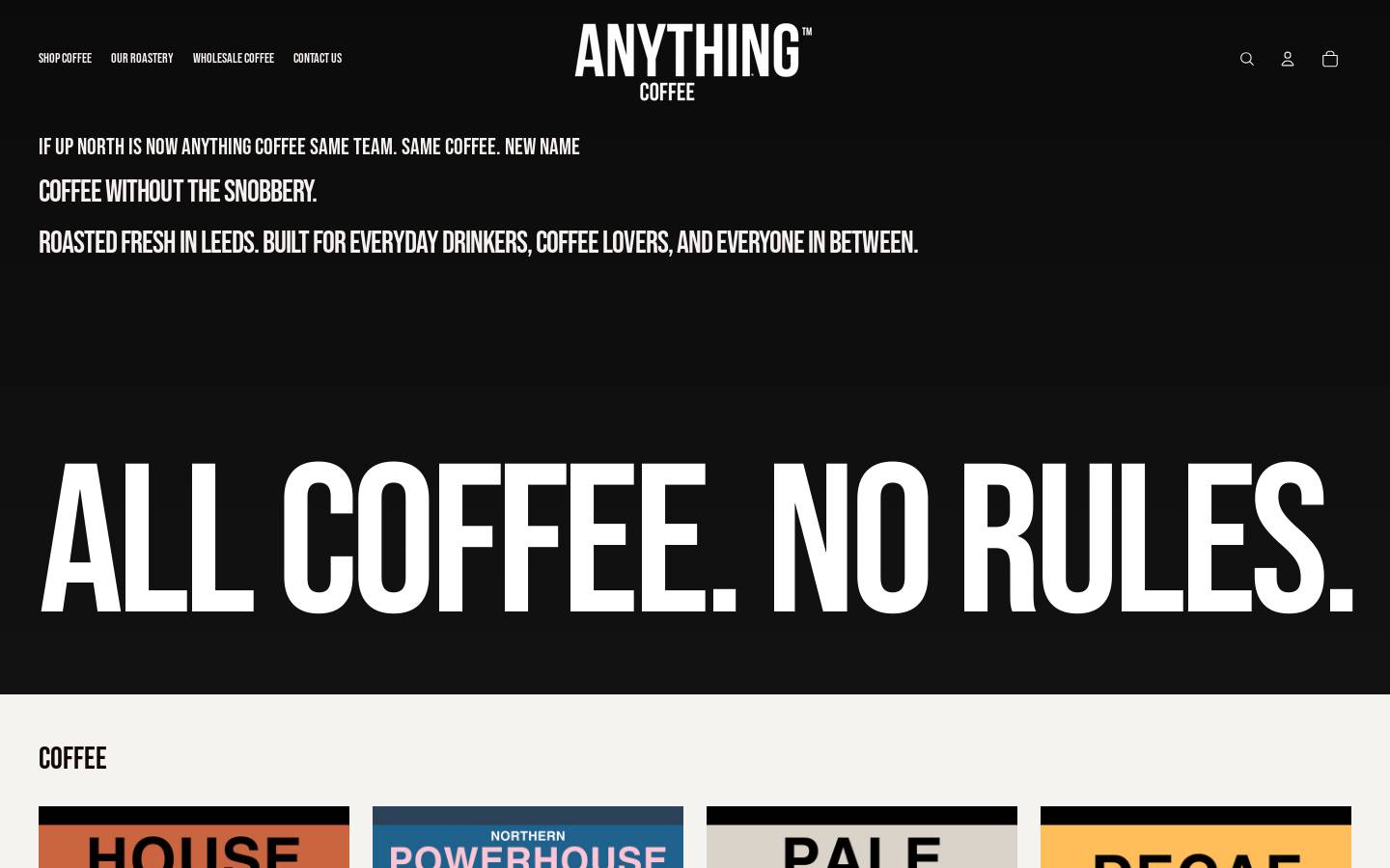 anythingcoffee.co.uk homepage screenshot