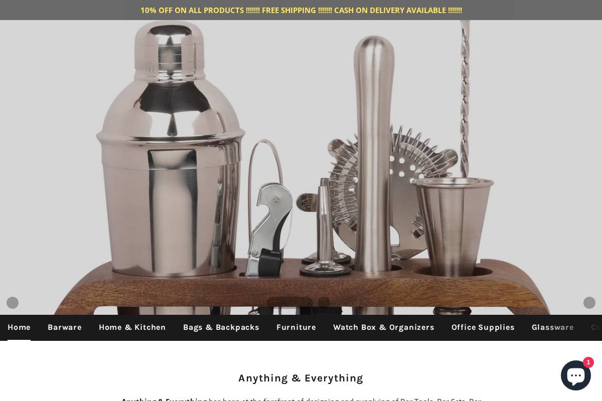anythingeverything.in homepage screenshot