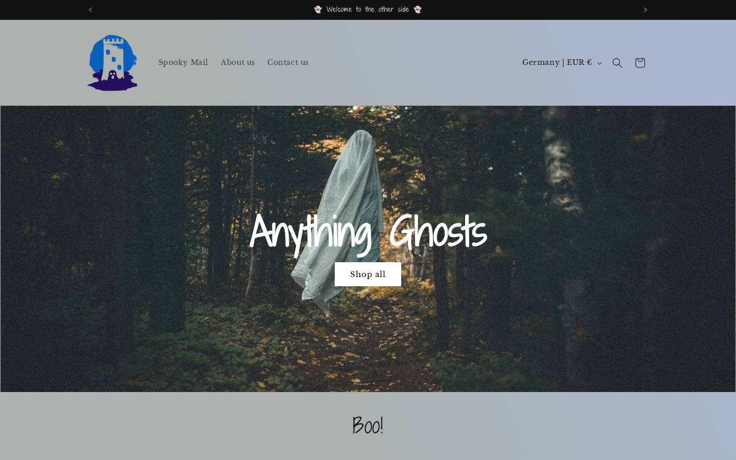 anythingghosts.com homepage screenshot