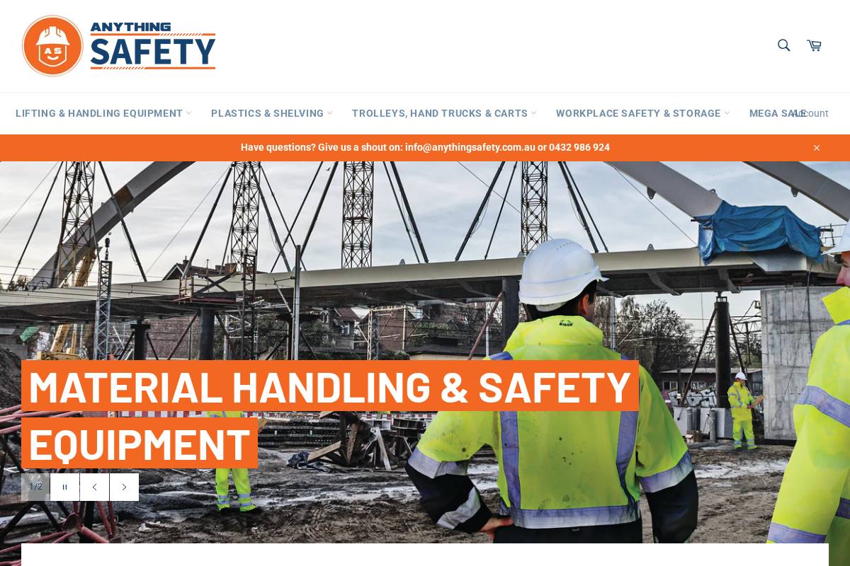 anythingsafety.com.au homepage screenshot