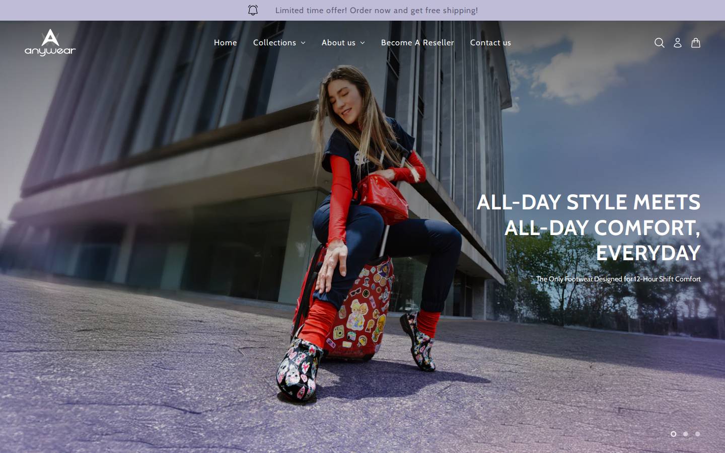 anywearfootwear.com homepage screenshot