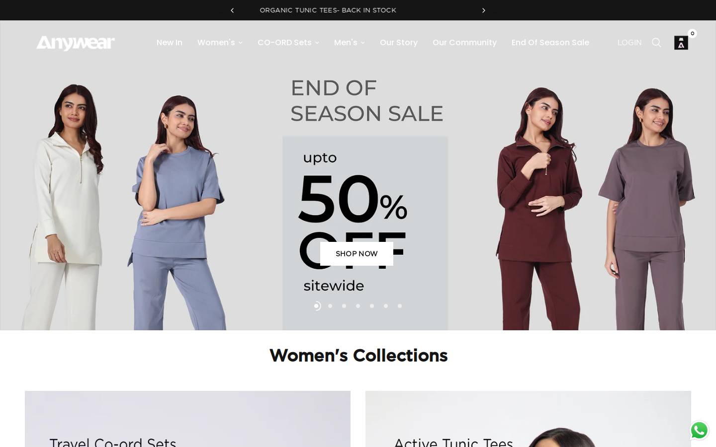 anywearindia.com homepage screenshot