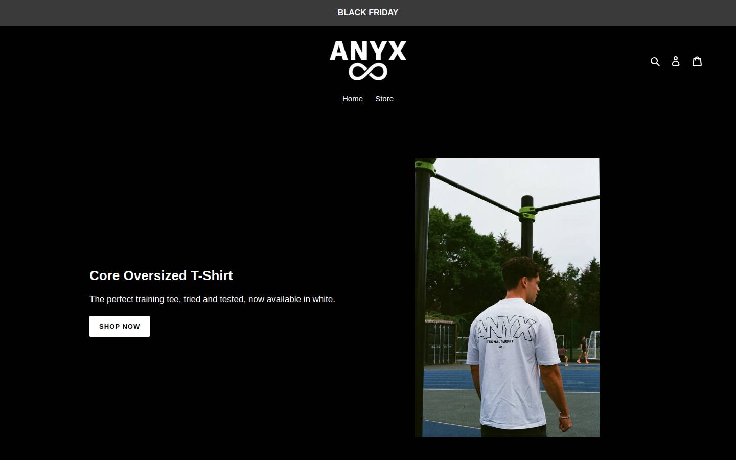Anyx World homepage screenshot