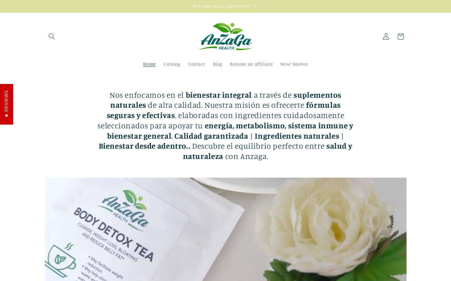 anzaga.com homepage screenshot