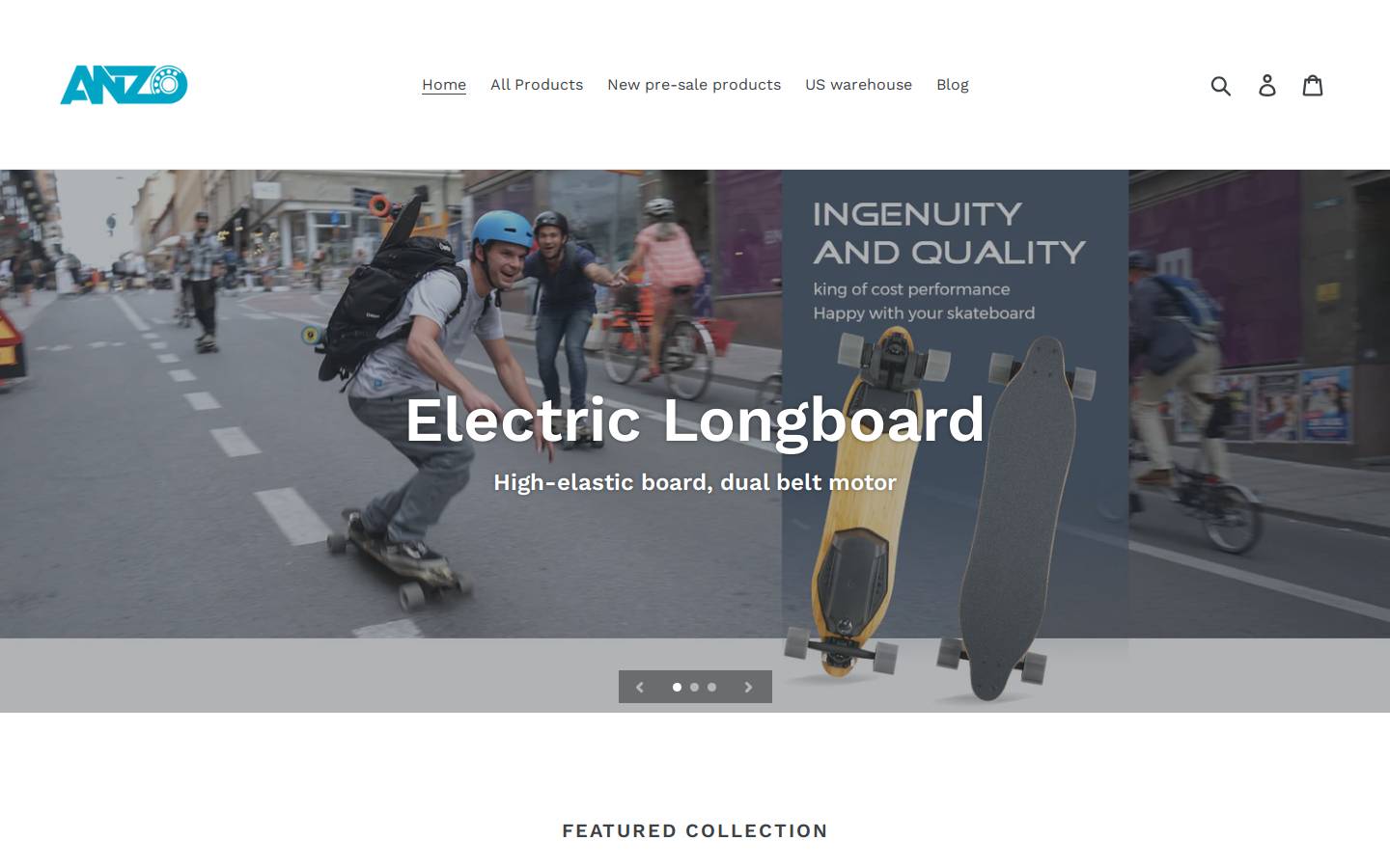 anzoskate.com homepage screenshot