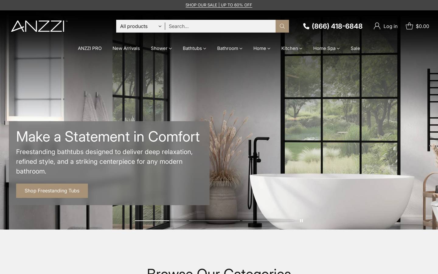 anzzihome.com homepage screenshot