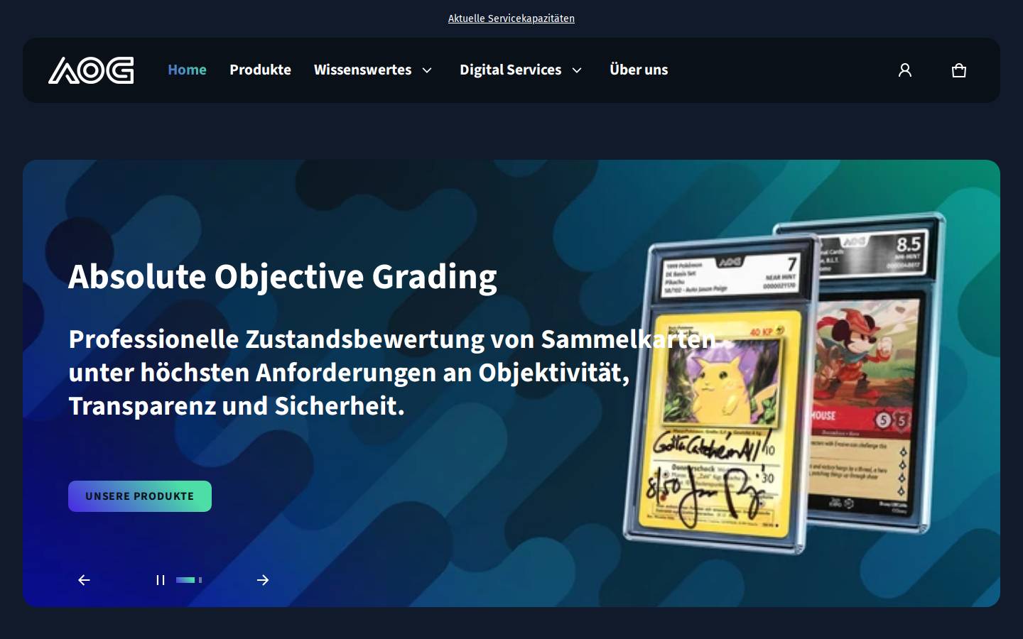 ao-grading.com homepage screenshot