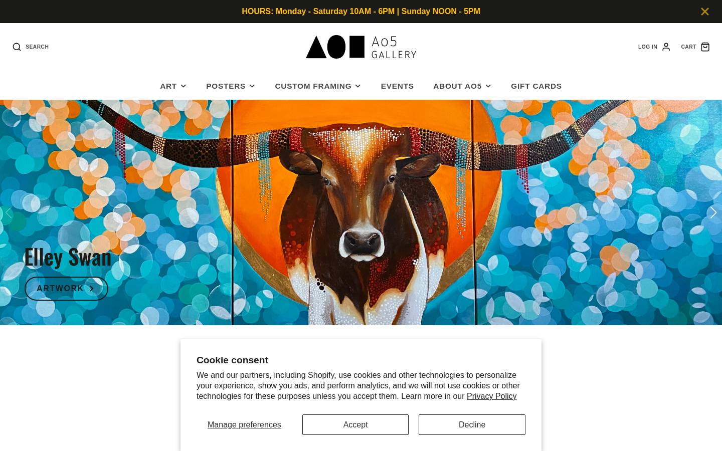 ao5gallery.com homepage screenshot