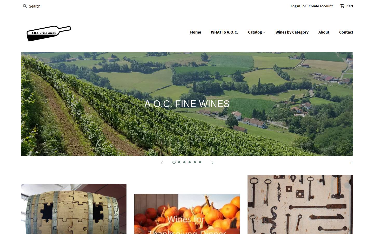 aoc-wine.com homepage screenshot