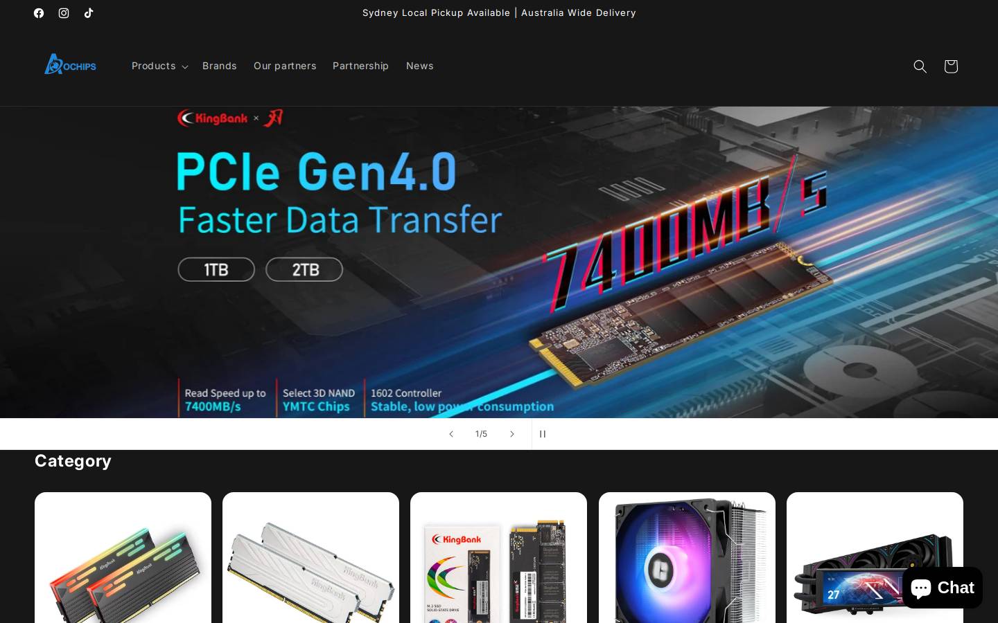aochips.com.au homepage screenshot
