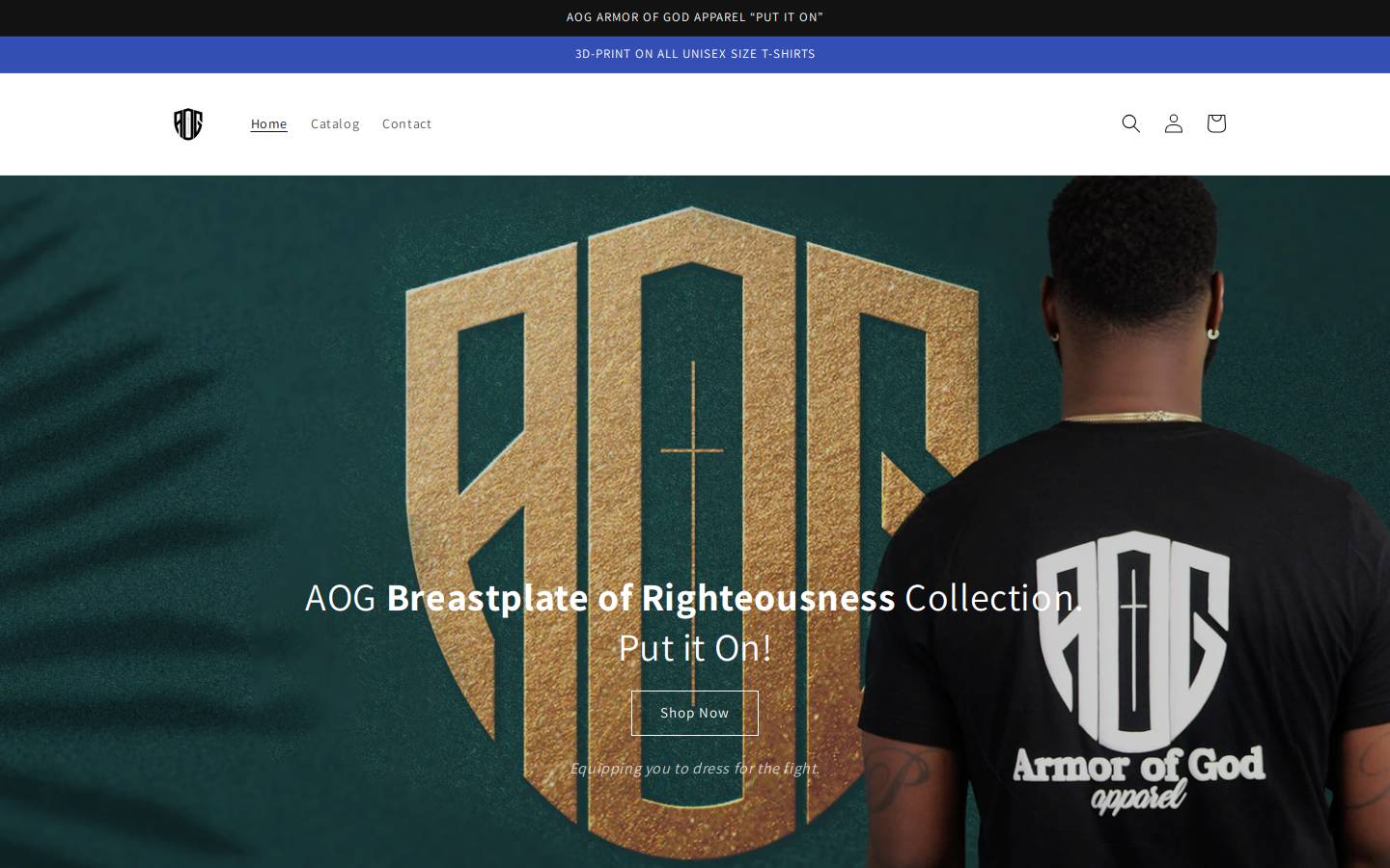 aogapparelandclothing.com homepage screenshot