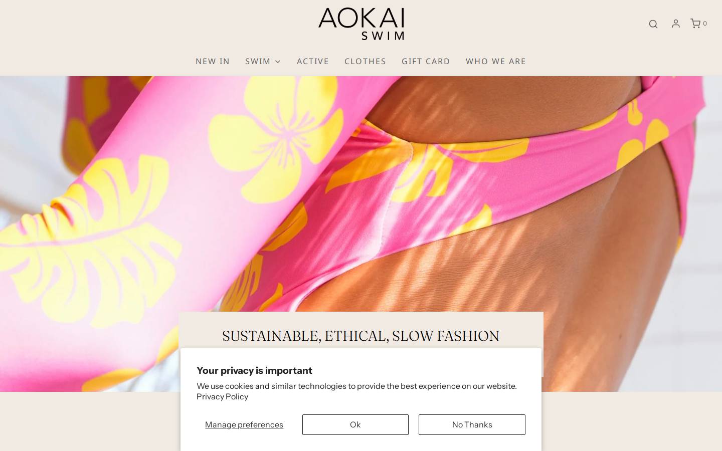 aokaiswim.com homepage screenshot