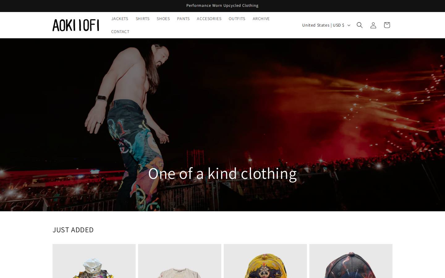 aoki1of1.com homepage screenshot