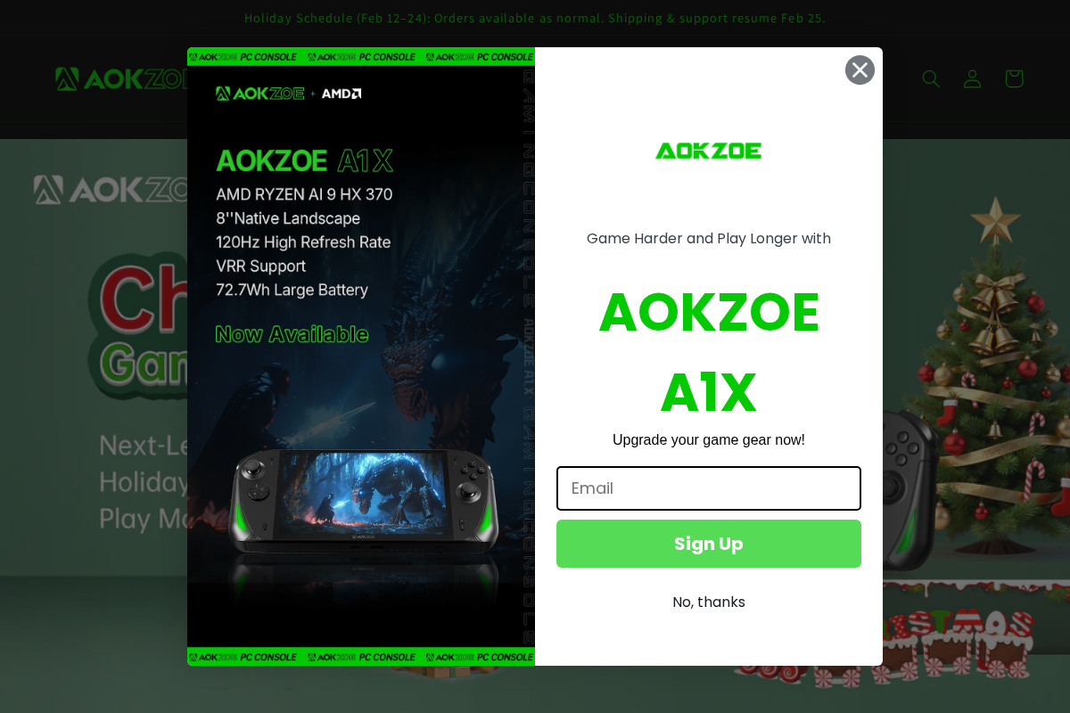 AOKZOE homepage screenshot