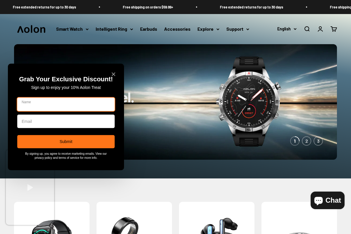 Aolon homepage screenshot