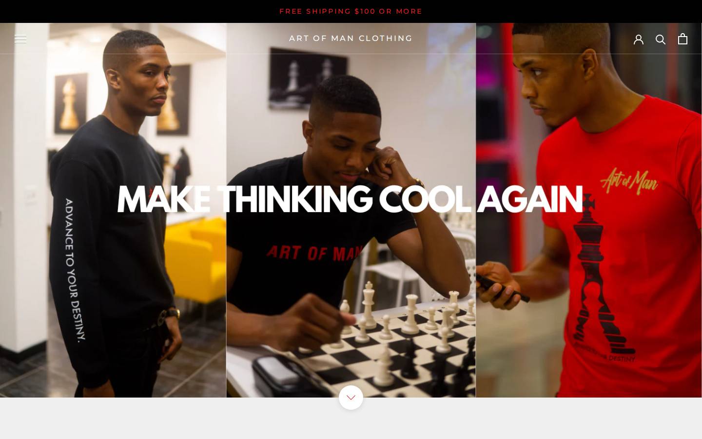 aomclothing.com homepage screenshot