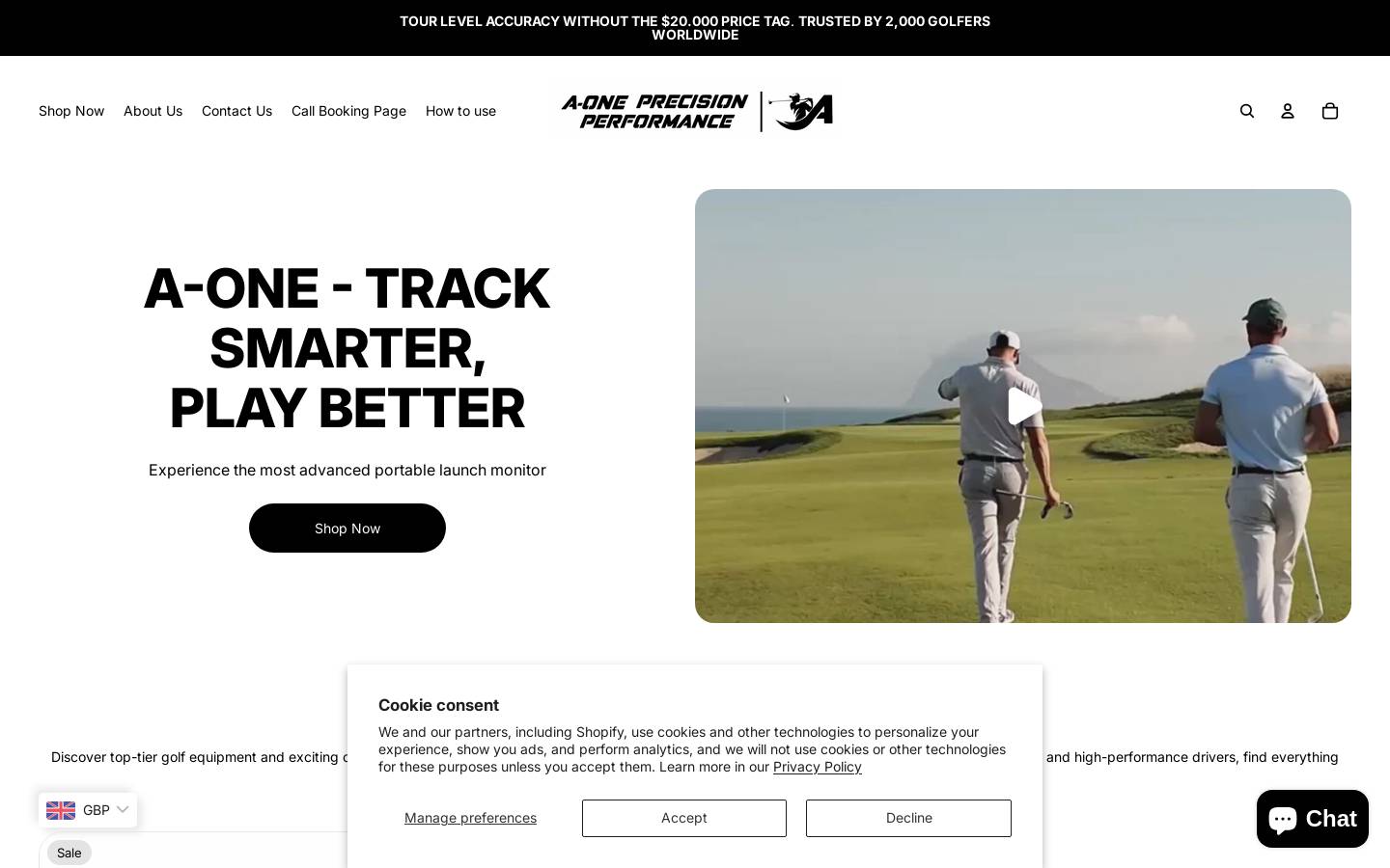 aonegolf.com homepage screenshot