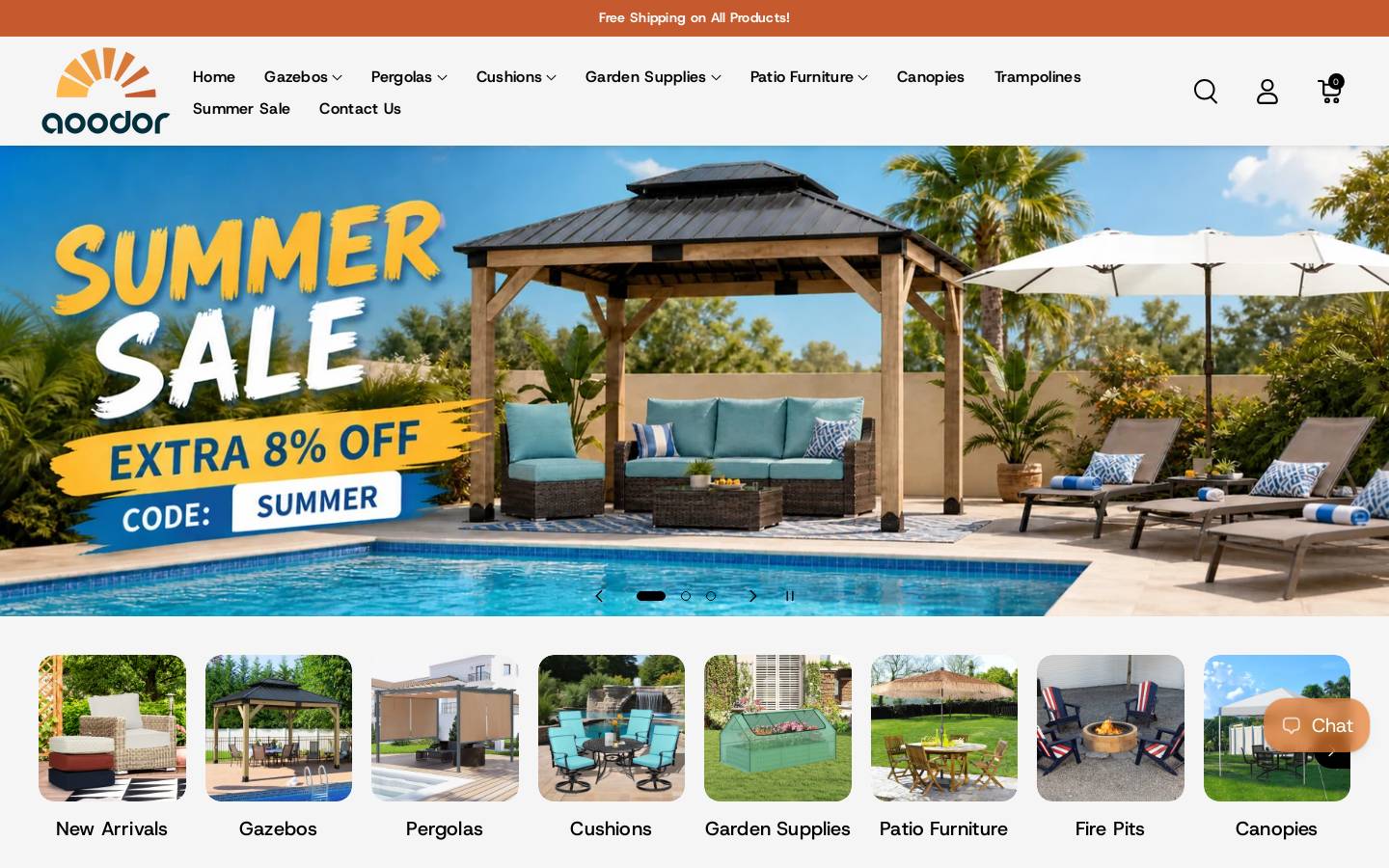 aoodorshop.com homepage screenshot