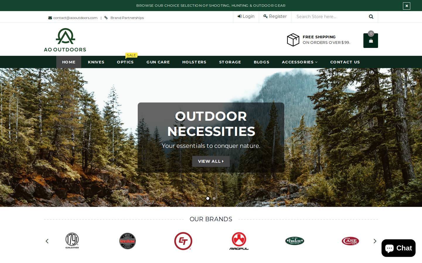 aooutdoors.com homepage screenshot