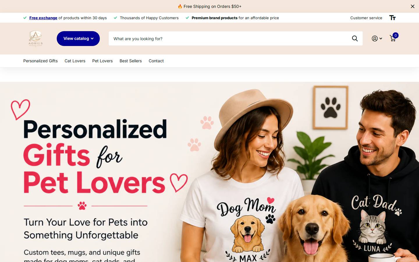 aories.com homepage screenshot