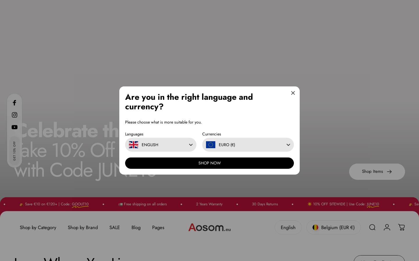 Aosom USA homepage screenshot