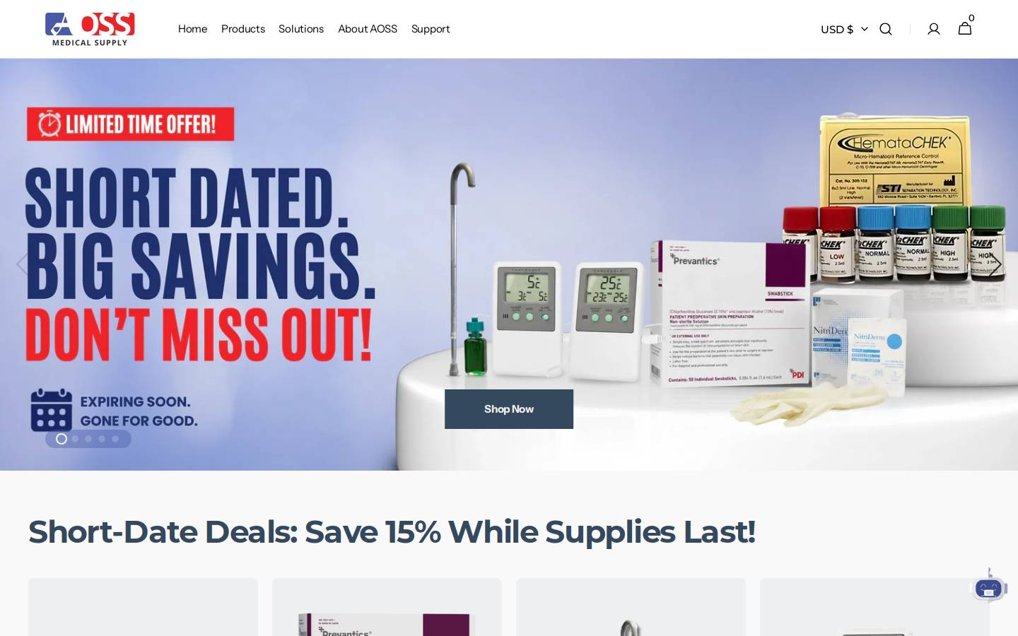 AOSS Medical Supply, Inc. homepage screenshot