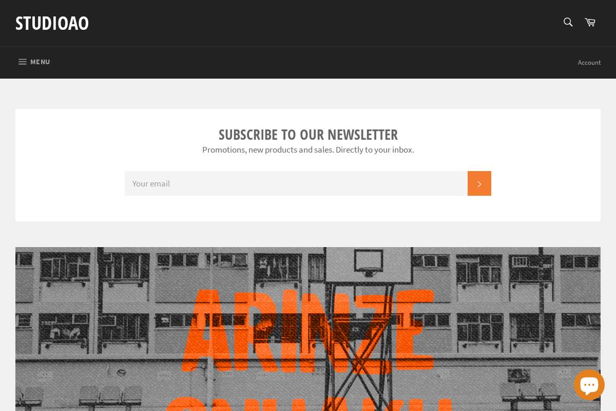 StudioAO homepage screenshot