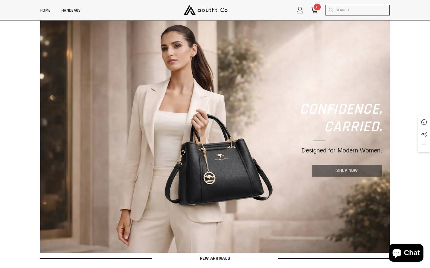 aoutfits.com homepage screenshot