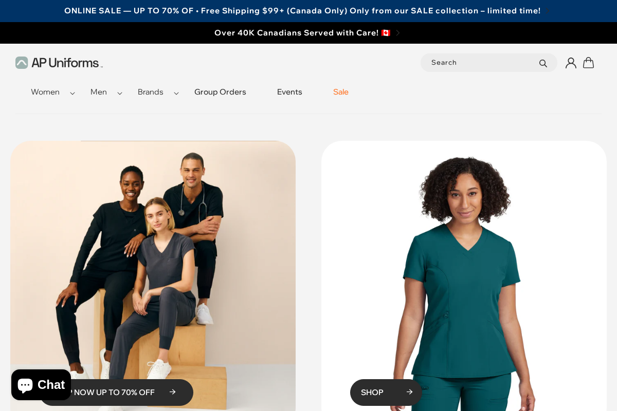 AP-UNIFORMS homepage screenshot