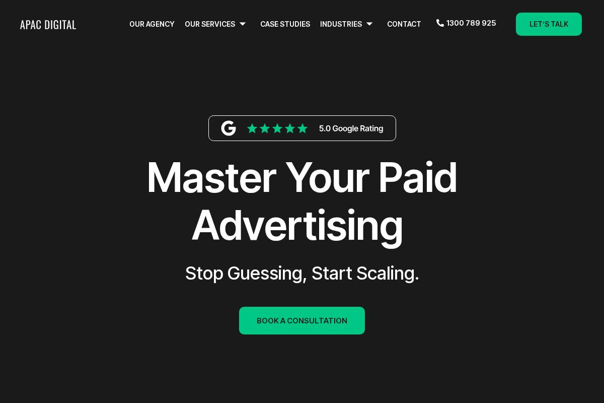 apacdigital.com.au homepage screenshot