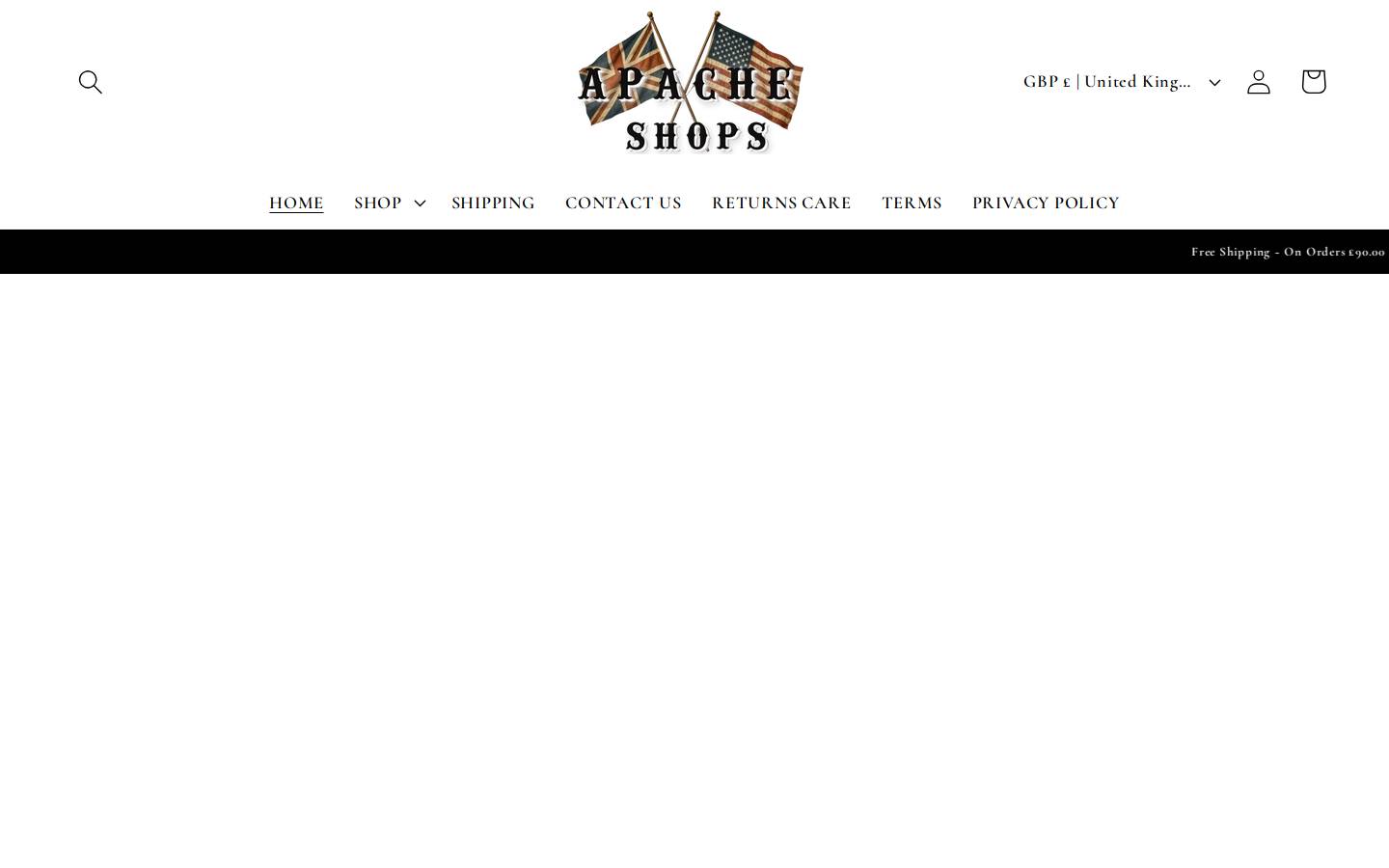 Apacheshops homepage screenshot