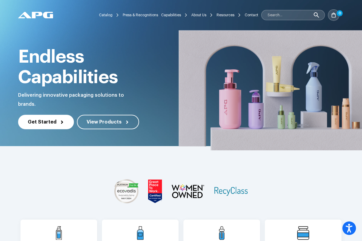 APG Packaging homepage screenshot