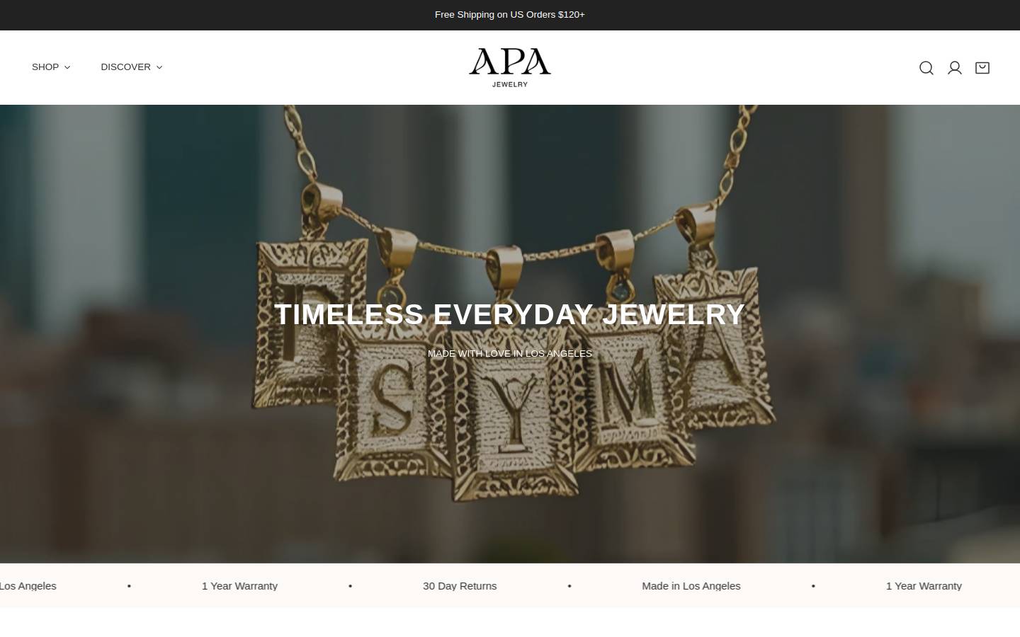 apajewelry.com homepage screenshot