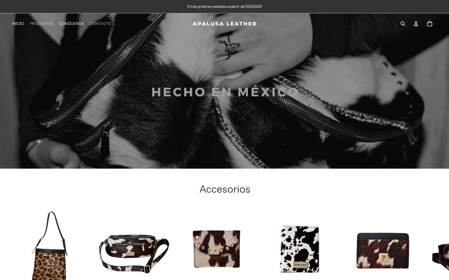 apalusaleather.com homepage screenshot