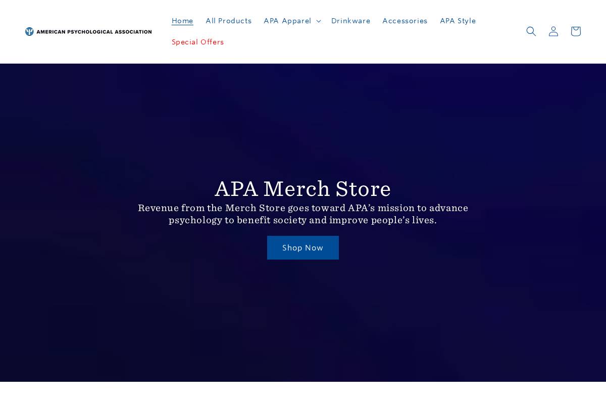 apamerchstore.com homepage screenshot