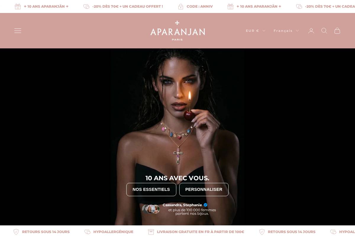 Aparanjanparis homepage screenshot