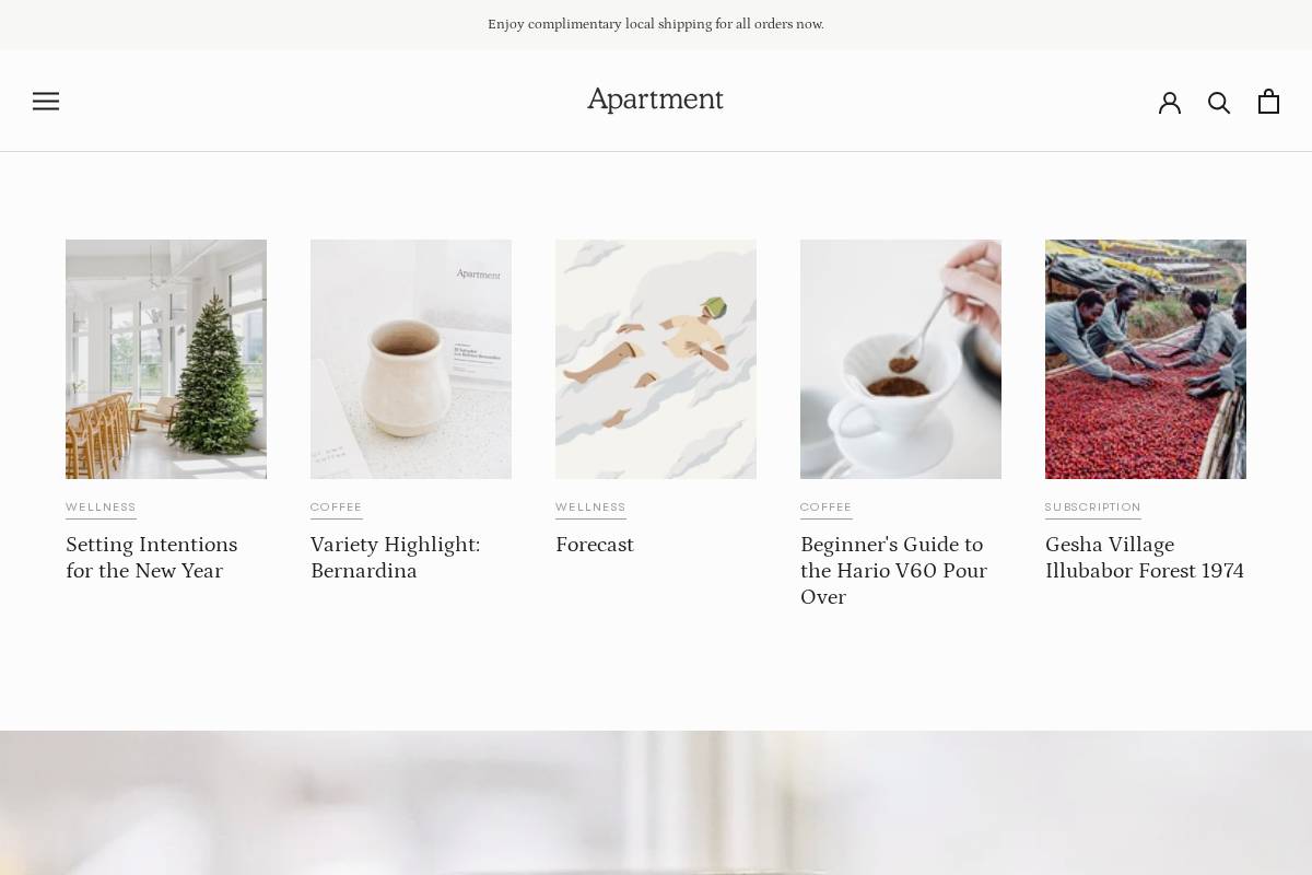 apartmentcoffee.co homepage screenshot