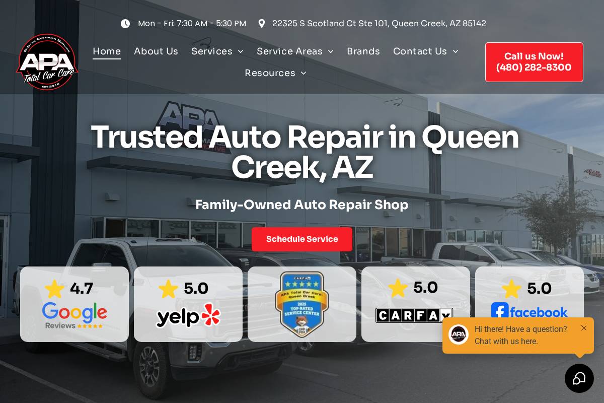 Apatotalcarcare homepage screenshot
