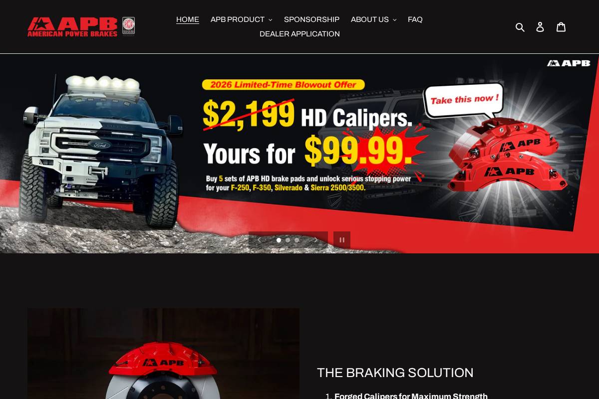 apbbrake.com homepage screenshot