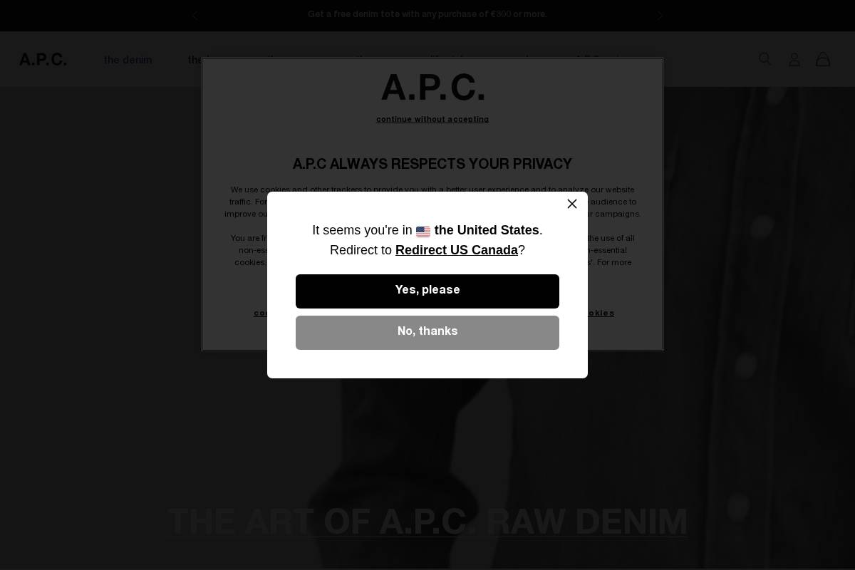 apcstore.com homepage screenshot