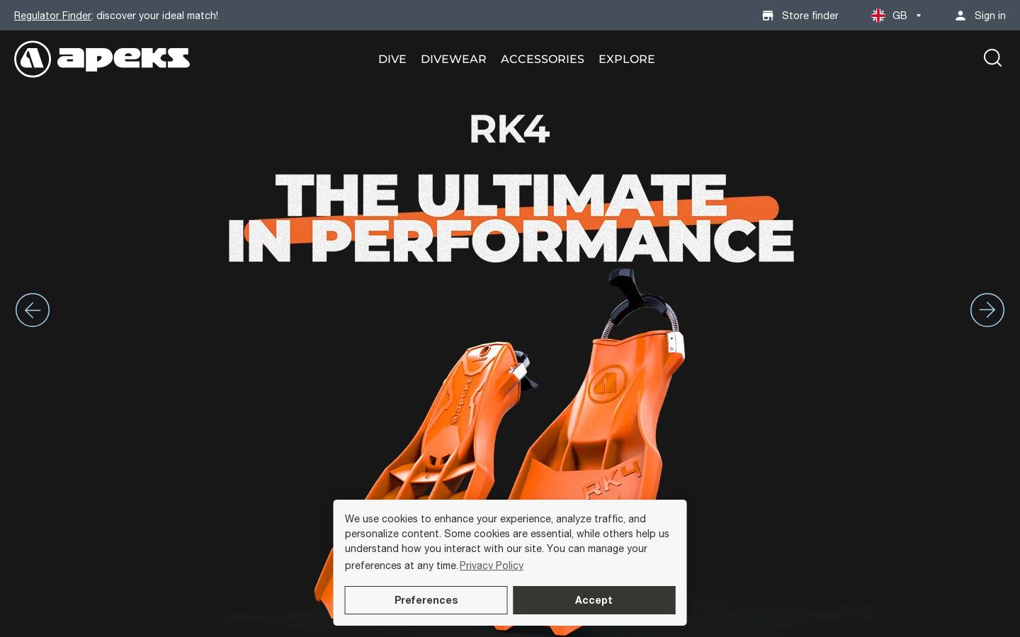 apeksdiving.com homepage screenshot