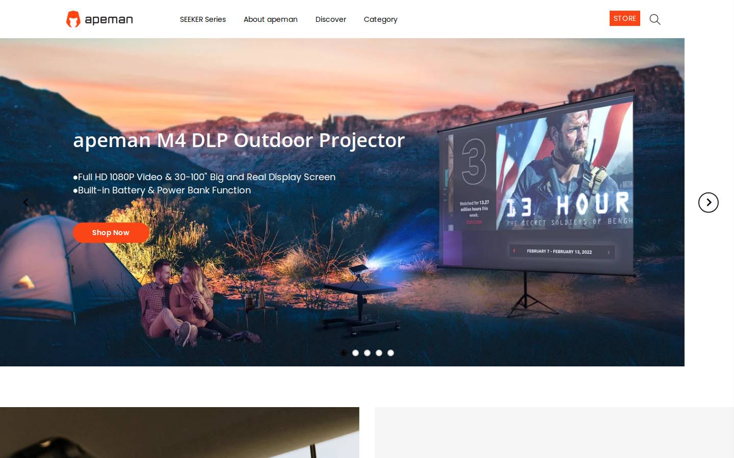 APEMAN Official homepage screenshot