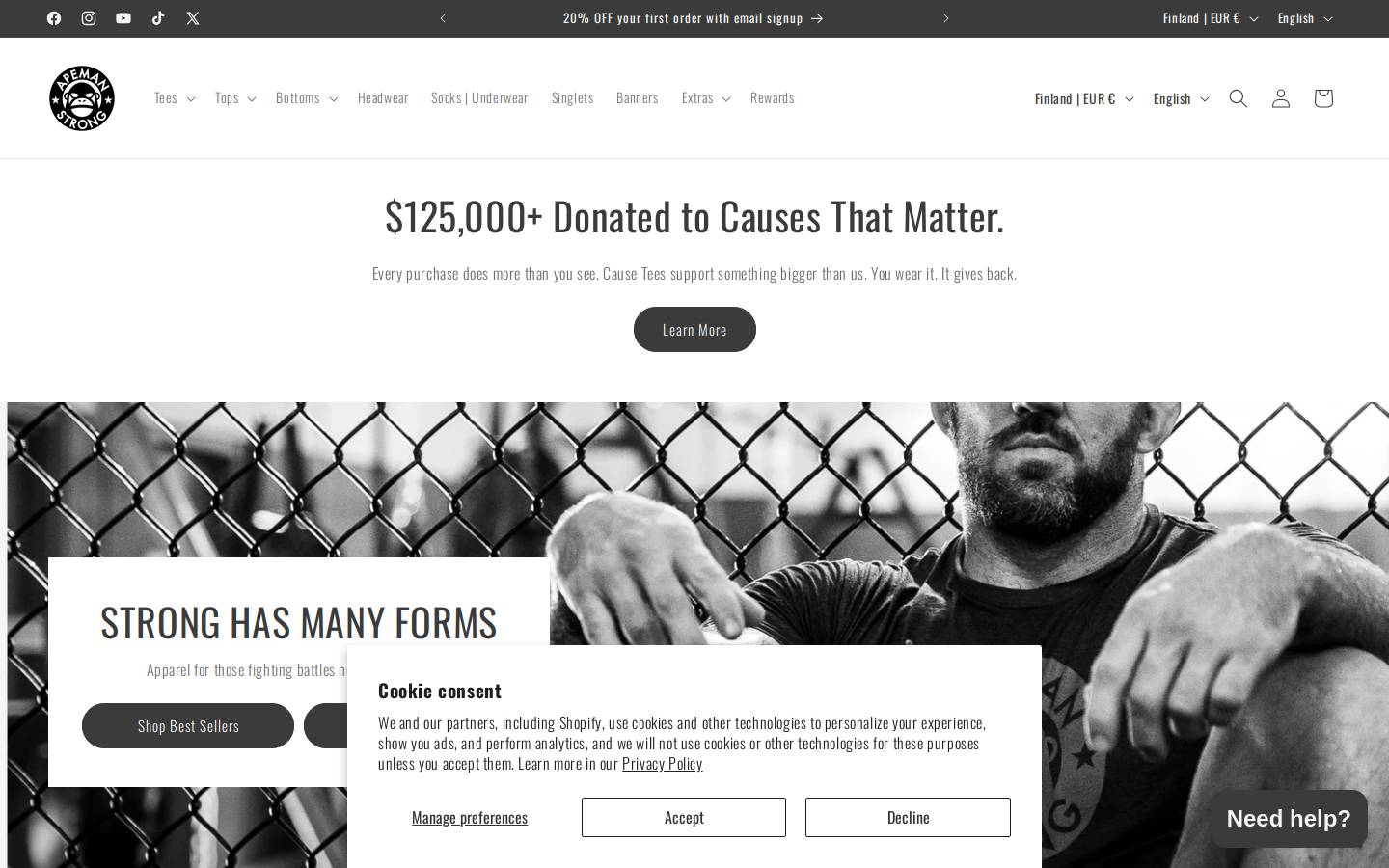APEMAN STRONG homepage screenshot