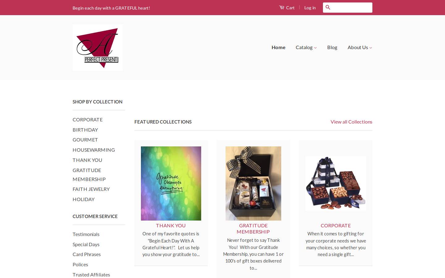 aperfectpresent.net homepage screenshot