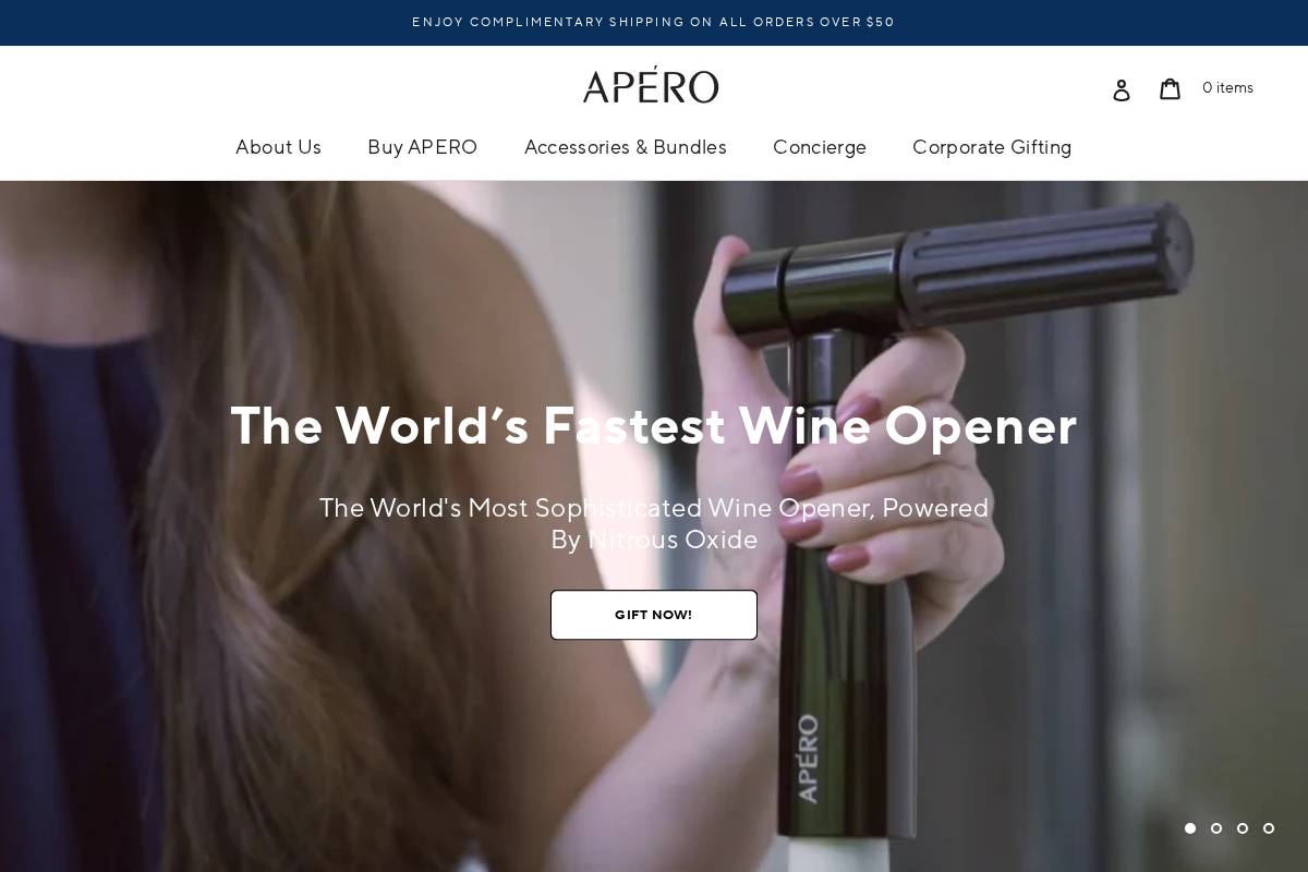aperowine.com homepage screenshot