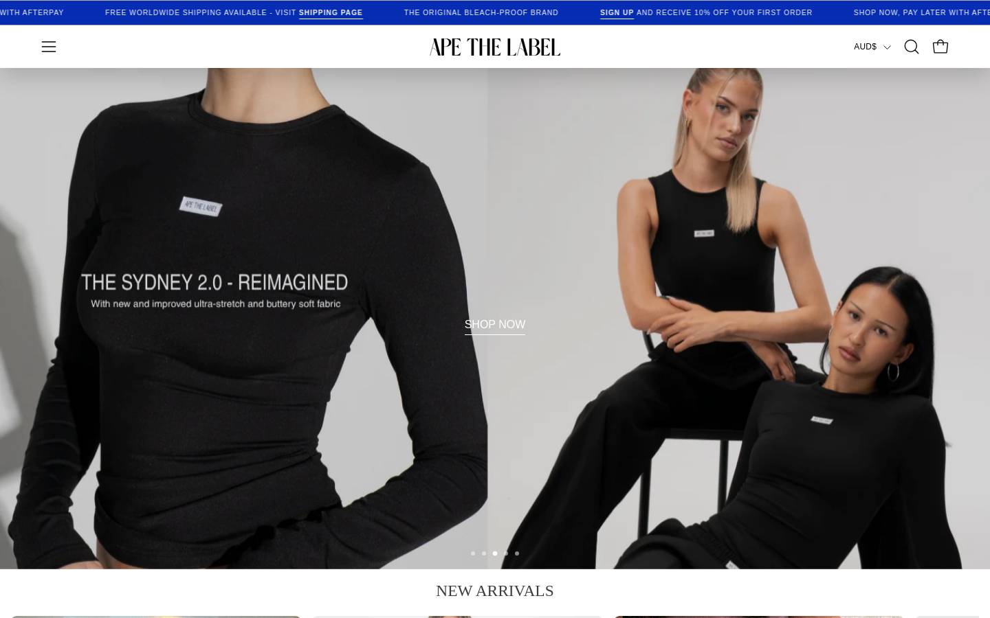 Apethelabel homepage screenshot