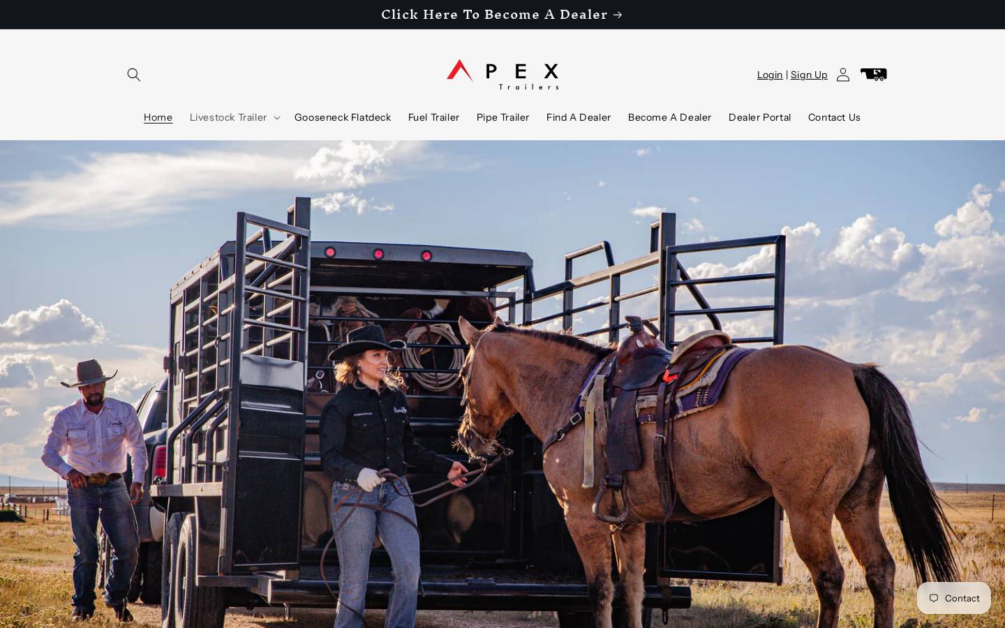 Apex Trailers homepage screenshot