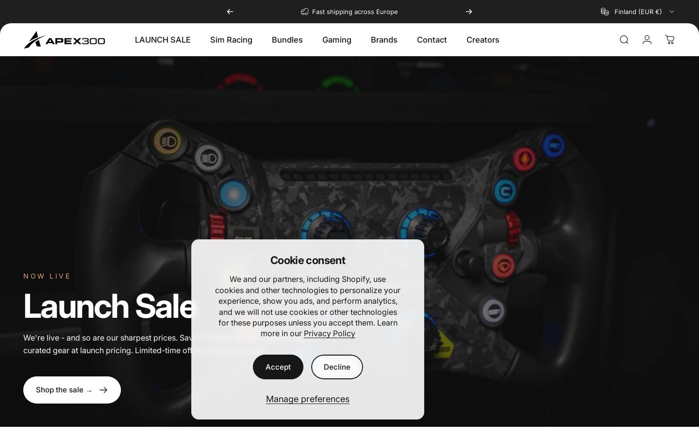 Apex300 homepage screenshot