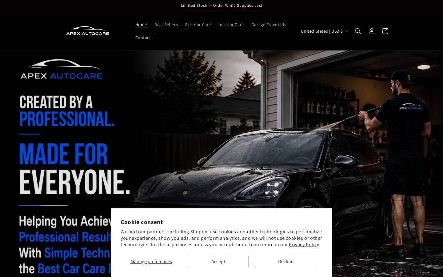 apexautocares.com homepage screenshot