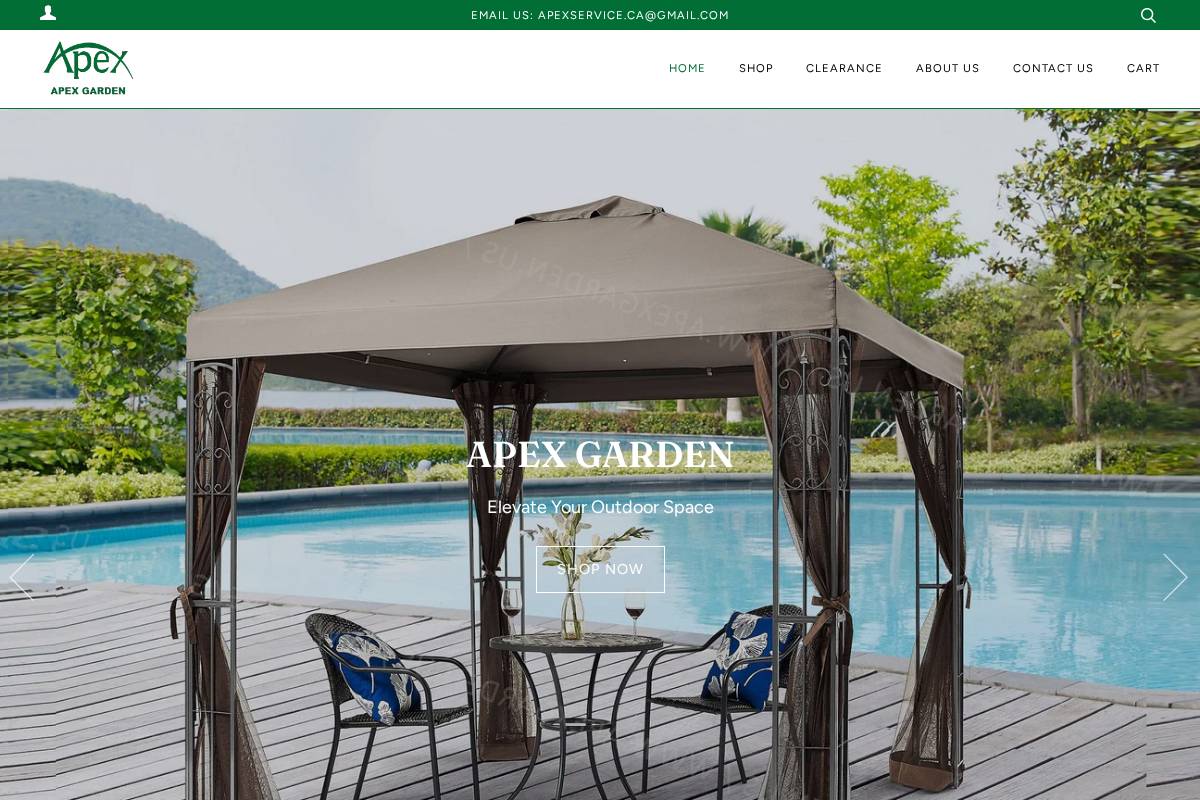 APEX GARDEN homepage screenshot